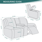 Ruaozz Stretch Loveseat Recliner Covers With Console 4-Pieces Recliner Sofa Covers With Pockets Jacquard Reclining Couch Covers