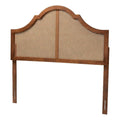 Baxton Studio Camila Classic And Traditional Ash Walnut Finished Wood Queen Size Headboard With Rattan