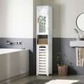 VECELO 66 Tall Tilt Out Laundry Hamper Cabinet, Hidden Laundry Hamper with Removable Storage Basket, Open Shelf and Mirror, fo