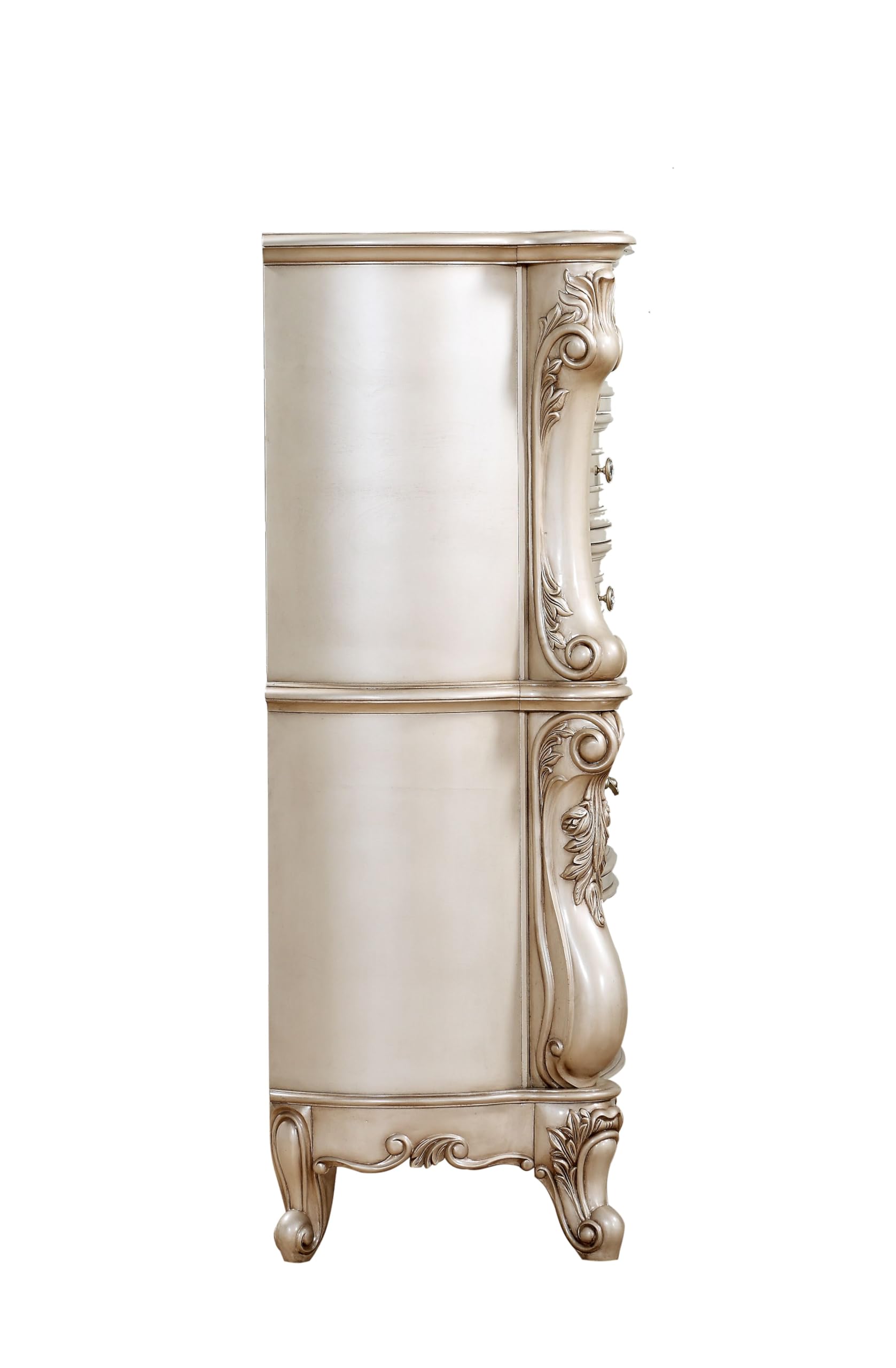 Acme Gorsedd 5-Drawer Wooden Chest in Golden Ivory