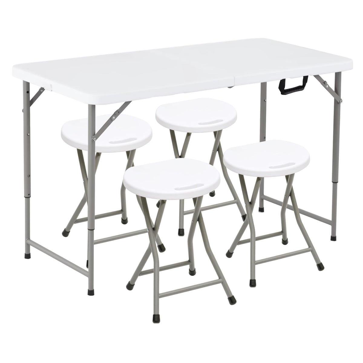 Livzing Heavyduty Plastic Portable Picnic Table With 4 Chairs Height Adjustable And Foldable Table Chair Set For Picnichiking