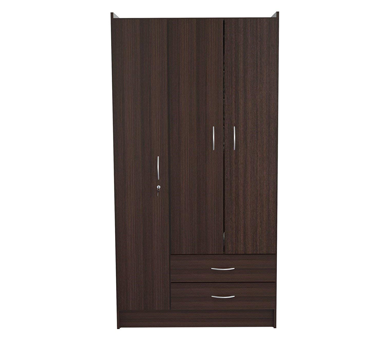 HomeRoots Melamine/Engineered Wood Espresso Finish Wood Wardrobe Armoire