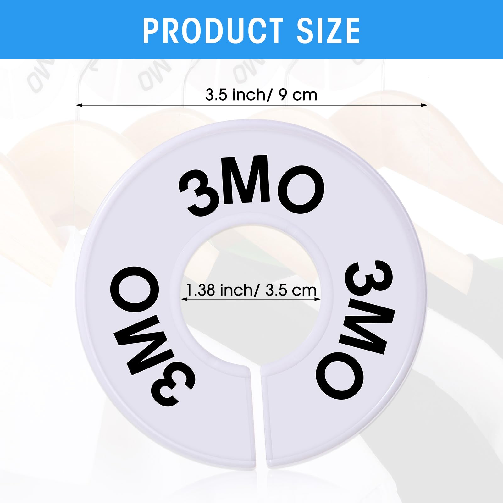 Blulu 10 Pack Clothing Rack Size Dividers Round Hangers Dividers