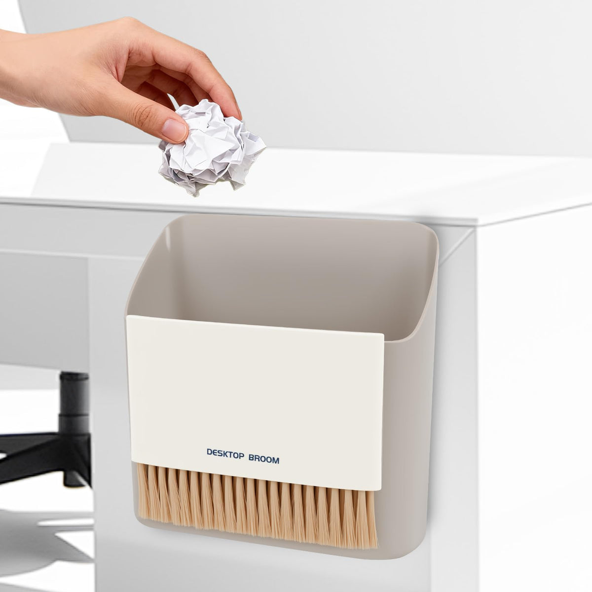Mini Trash Can Broom Dustpan: Small Hangable Compact Garbage Lint Bin