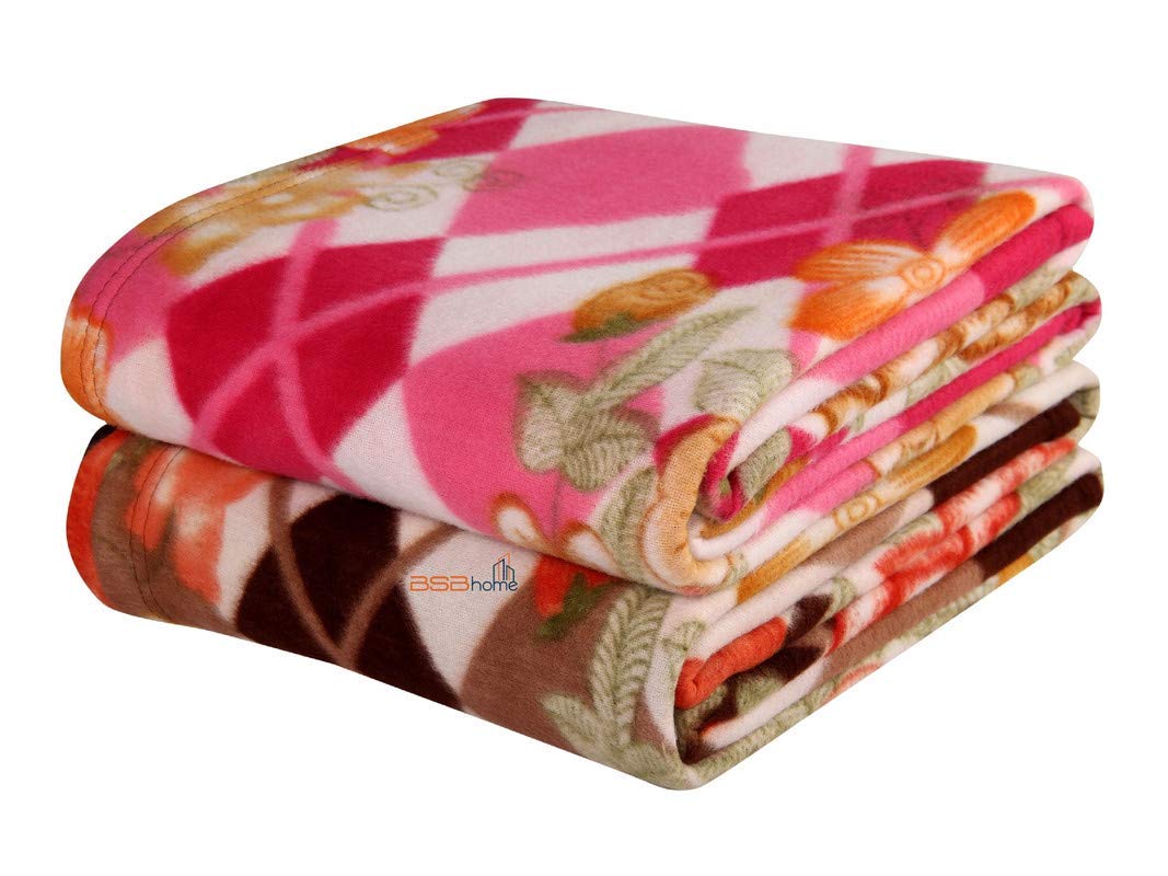 BSB Home Super Soft Fleece/Polo Blankets Set/Combo for Multipurpose Use (Single Bed Combo Pack of 2)| TC  220