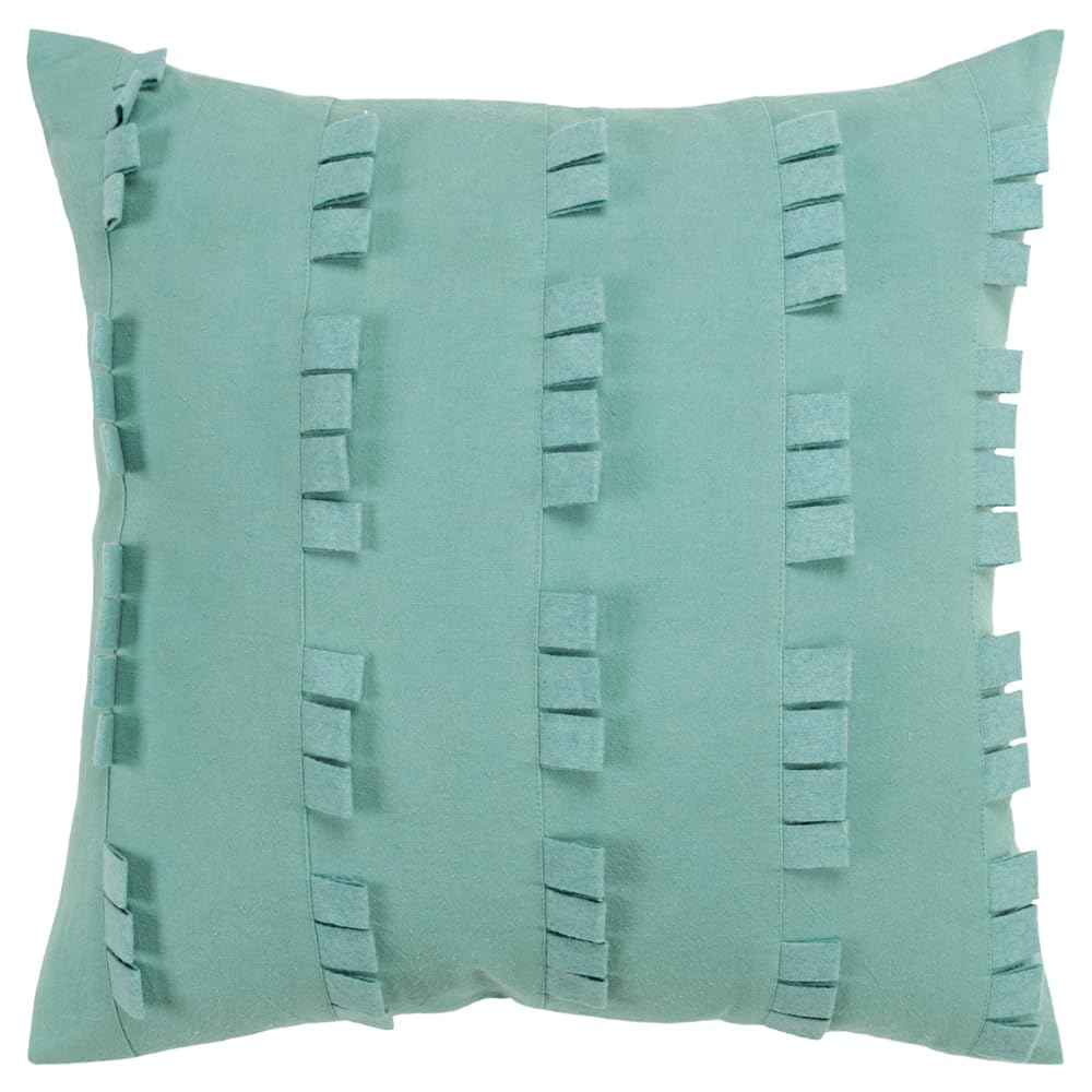 Rizzy Home Donny Osmond Stripe 20" X 20" Down Filled Pillow With Cotton Canvas Cover-Aqua
