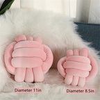 Knot Pillow Ball Round Cushion Pillows, Children Room Decoration Plush Toys Calming Stress Relief Toy (Pink,8.5In/22Cm)