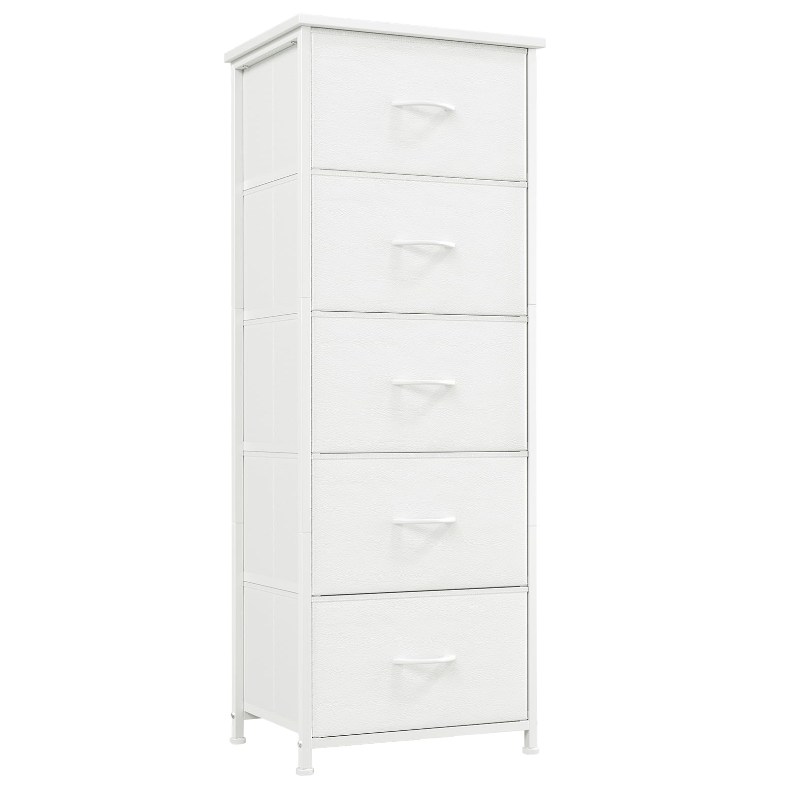 Somdot Tall Dresser for Bedroom with 5 Drawers, Storage Organizer Chest of Drawers with Removable Fabric Bins for Closet Bedside