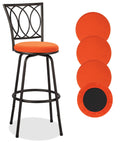 Deisy Dee 4PCS Round Bar Stool Seat Covers Stretch Round Chair Covers for 13-16 Inch Stool Chair (Orange)