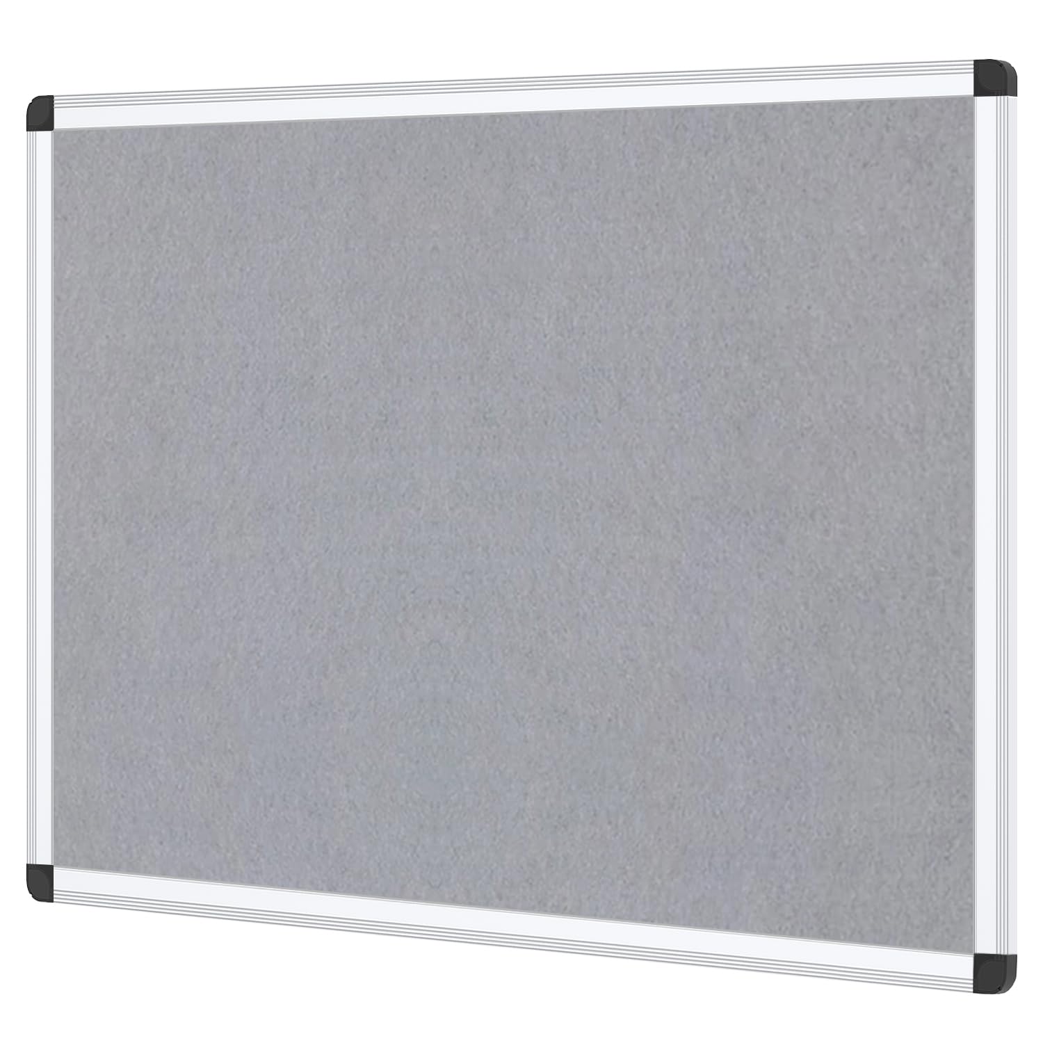 Viz-Pro Notice Board Felt Gray, 48 X 36 Inches, Silver Aluminium Frame