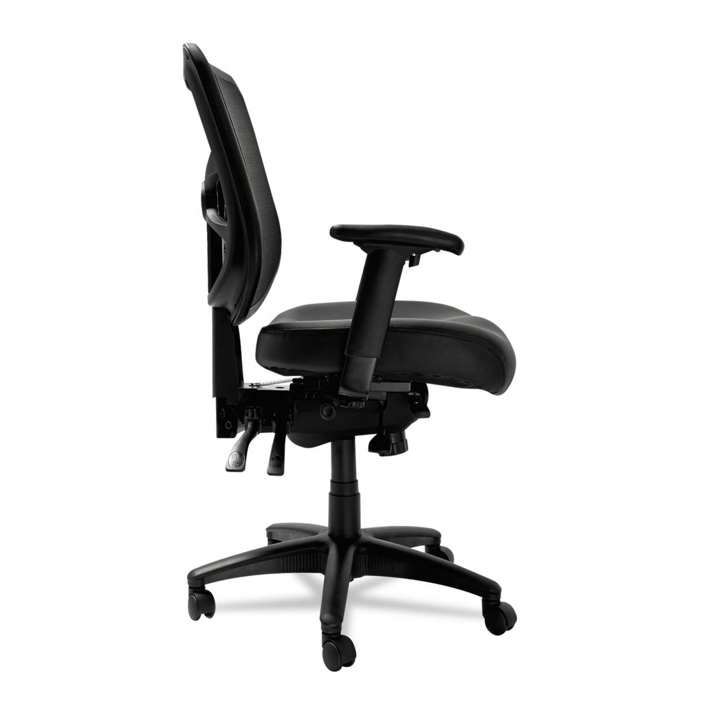 Alera Aleel4215 Elusion Series Supports Up To 275 Lbs. 17.7 In. To 21.4 In. Seat Height Mesh Mid-Back Multifunction Chair - Black