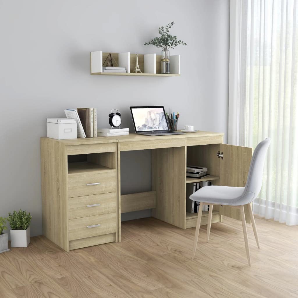 vidaXL Desk with Storage Cabinet