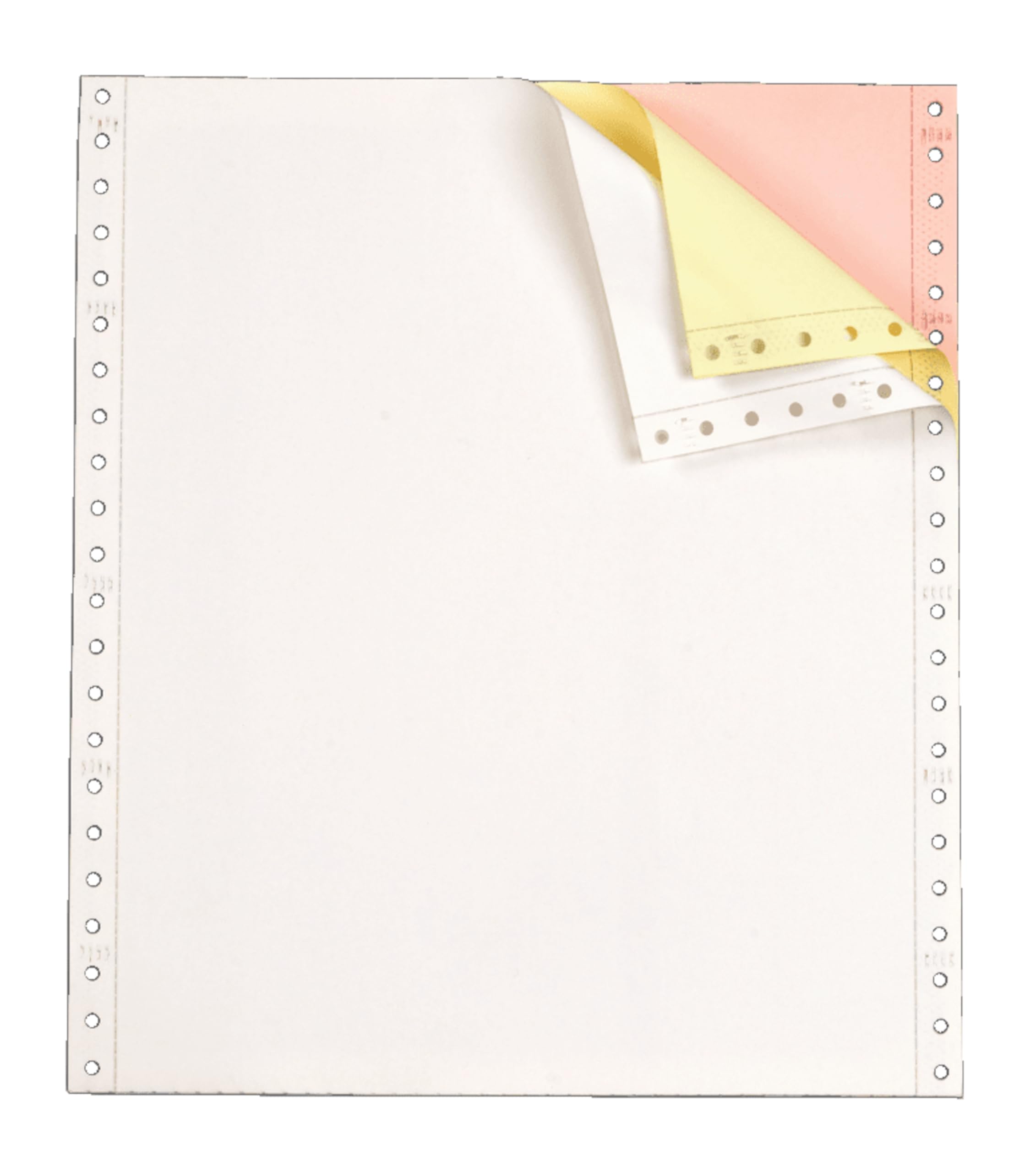 Tops Continuous Computer Paper, 3-Part Carbonless, Removable 0.5 Inch Margins, 9.5 X 11 Inches, 1100 Sheets, White/Canary/Pink (