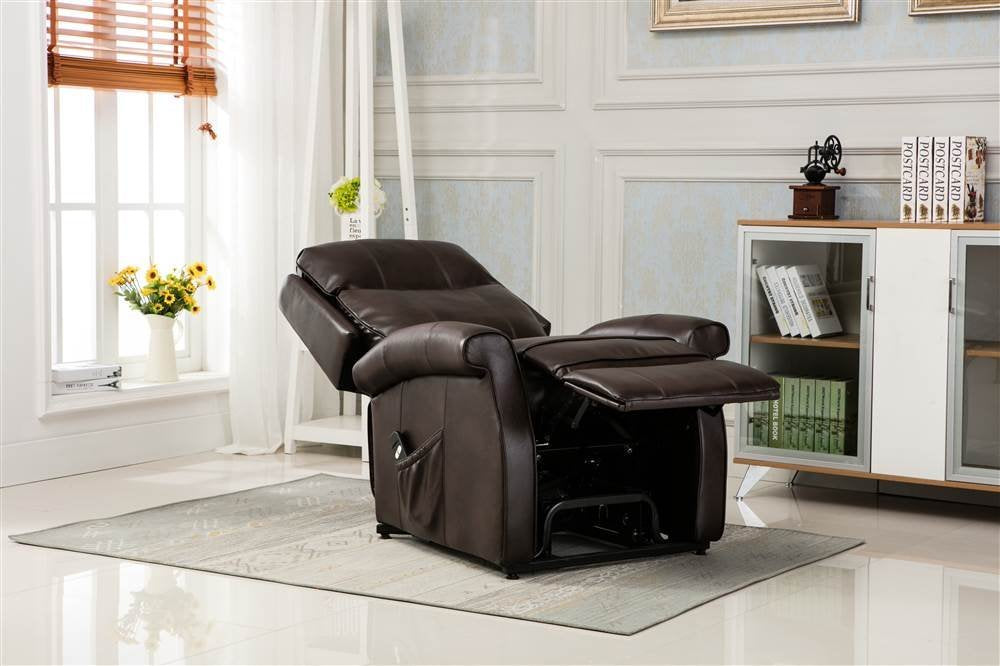 Comfort Pointe Lehman Brown Faux Leather Traditional Lift Chair