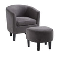 Convenience Concepts Take a Seat Churchill Accent Chair with Ottoman, Dark Gray Microfiber