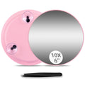 10X Magnifying Mirror, 10X Travel Magnification Mirror with 3 Suction Cups, 6' Makeup Magnifying Mirror, Portable Handheld Cosm