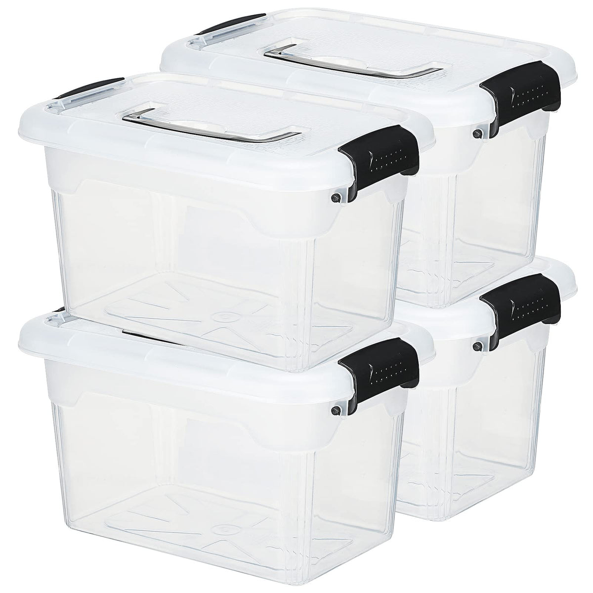 Sadnyy 4 Pack 10QT Clear Storage Bins with Lids, Stackable Organizer Boxes
