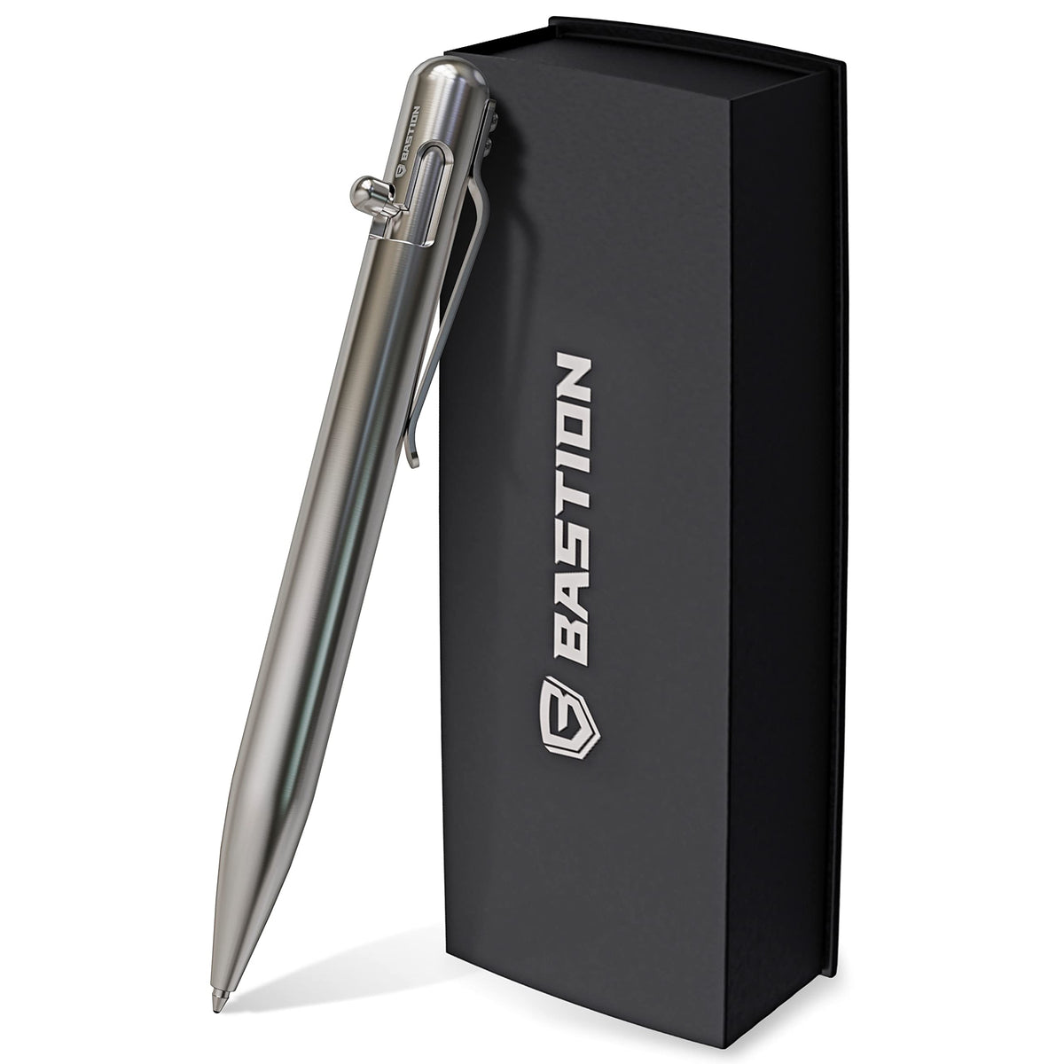 Bastion Luxury Bolt Action Pen, Durable Professional Ballpoint Pen With Fine Tip, Edc Pen Ink Refillable Pen - 100% Stainless St