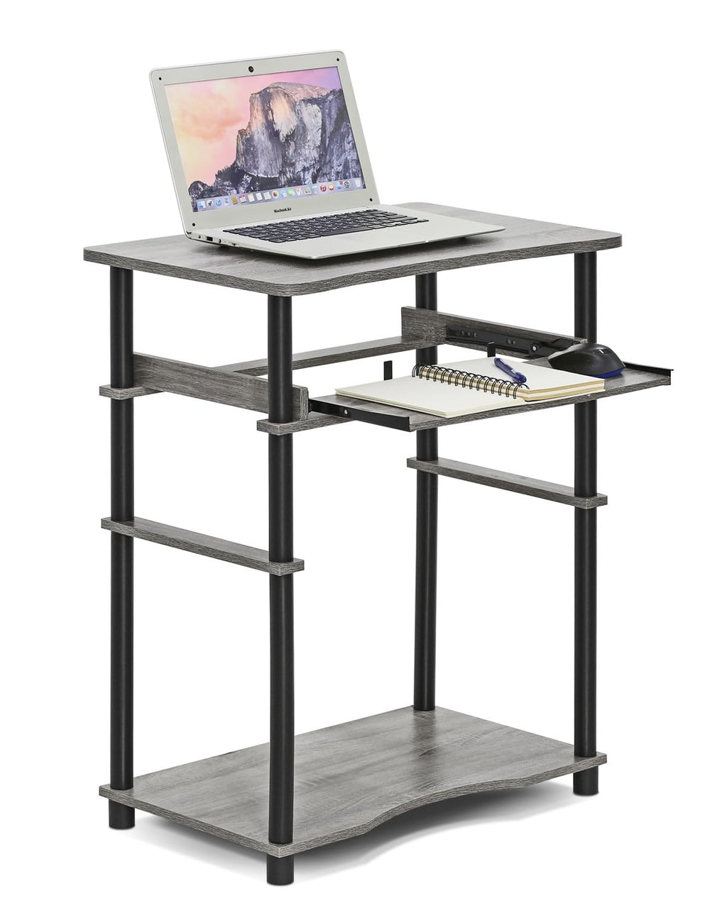 Furinno 10016Gyw/Bk Home Laptop Notebook Computer Desk, French Oak Grey/Black