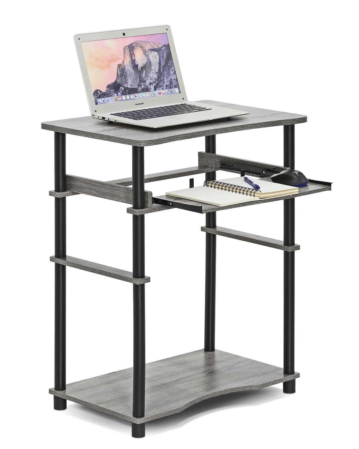 Furinno 10016Gyw/Bk Home Laptop Notebook Computer Desk, French Oak Grey/Black