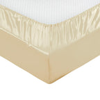 Treely 6 Piece Satin Sheets Full Size Silky Smooth Beige Satin Sheet Set With Deep Pocket, Satin Fitted Sheet, Flat Sheet, 4 Sat