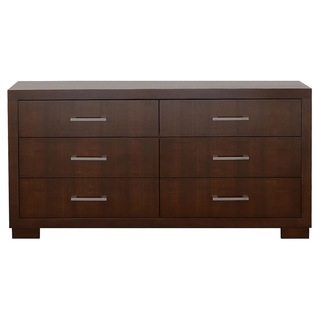 Coaster Home Furnishings Jessica Contemporary 64-inch 6-Drawer Bedroom Dresser Clothing Storage Cabinet Wide Chest of Drawers Organizer Unit Cappuccino 200713