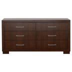 Coaster Home Furnishings Jessica Contemporary 64-inch 6-Drawer Bedroom Dresser Clothing Storage Cabinet Wide Chest of Drawers Organizer Unit Cappuccino 200713
