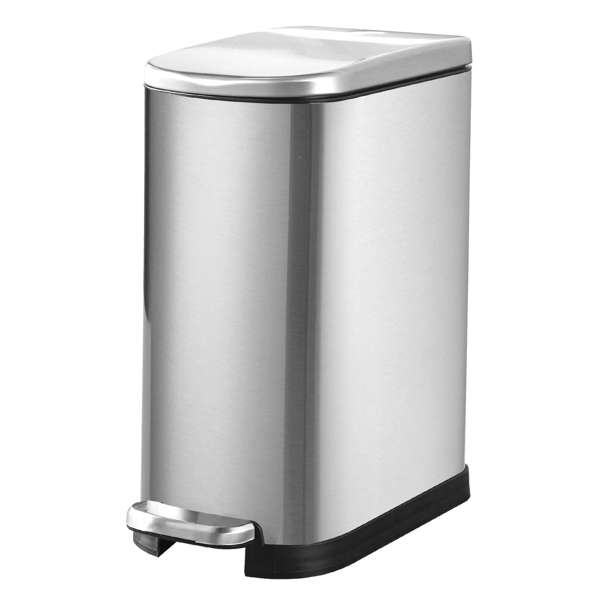 SYNCVIBE Bathroom Trash Can with Soft Close Lid 3.5 Gallon Silver