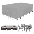 Easy-Going Rectangle Patio Furniture Cover Waterproof Outdoor Dining Table And Chair Cover Anti-Uv Outside Sectional Sofa Set Covers (110'L X 84'W X 28'H, Grey)