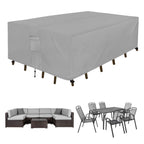Easy-Going Rectangle Patio Furniture Cover Waterproof Outdoor Dining Table And Chair Cover Anti-Uv Outside Sectional Sofa Set Covers (110'L X 84'W X 28'H, Grey)
