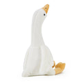 Heamoe 15.7  Swan Stuffed Animal, Cute White Fluffy Goose Duck Stuffed Plush Toy Hugging Pillow Gifts for Kids Birthday