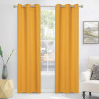 Mysky Home Blackout Curtains For Bedroom, Grommet Room Darkening Curtains, Amazing Triple Weave Thermal Insulated Curtains, 1 Curtain Panel, 42 X 72 Inch, Yellow
