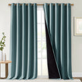 Nicetown Full Shading Curtains For Windows, Super Heavy-Duty Black Lined Blackout Cold Blocking Curtains For Bedroom, Privacy As