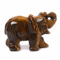 Justinstones Carved Natural Golden Tigers Eye Gemstone Elephant Healing Guardian Statue Figurine Crafts 2 inch