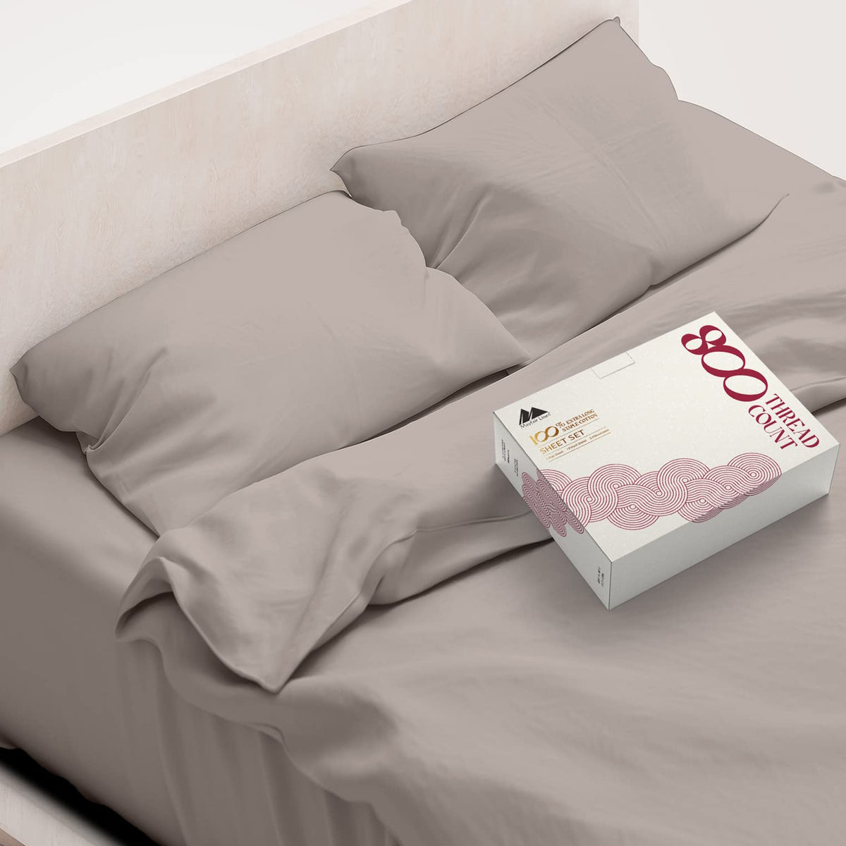 Mayfair Linen 100% Egyptian Cotton Queen Size Sheets - 800 High Thread Count, 6 Pc Luxury Hotel Sheets, 16 ' Deep Pocket Sateen