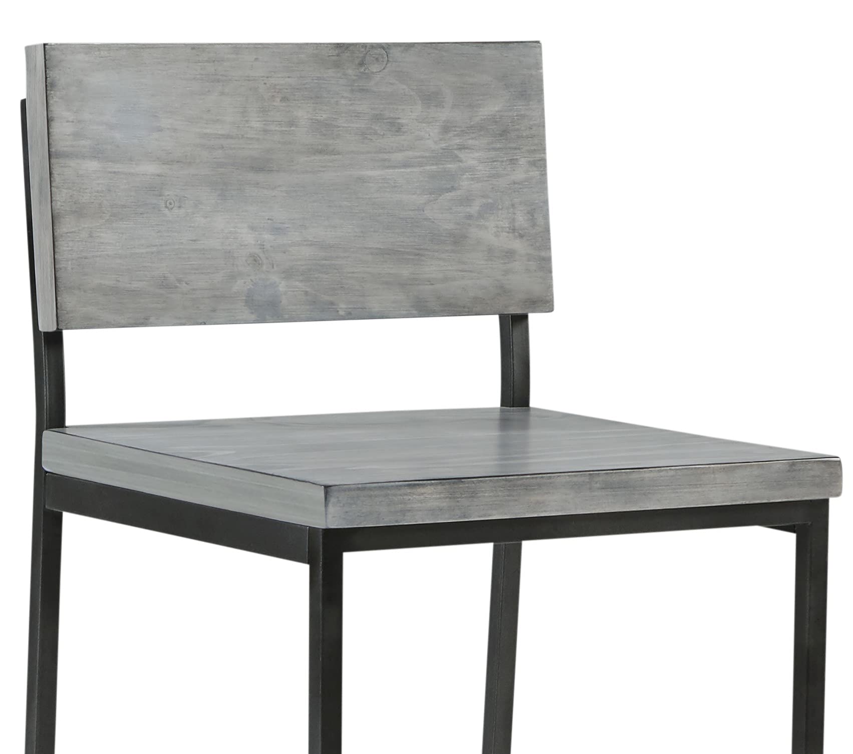 Progressive Furniture Sawyer Wood/Metal Bar Stool, Gray/Gunmetal