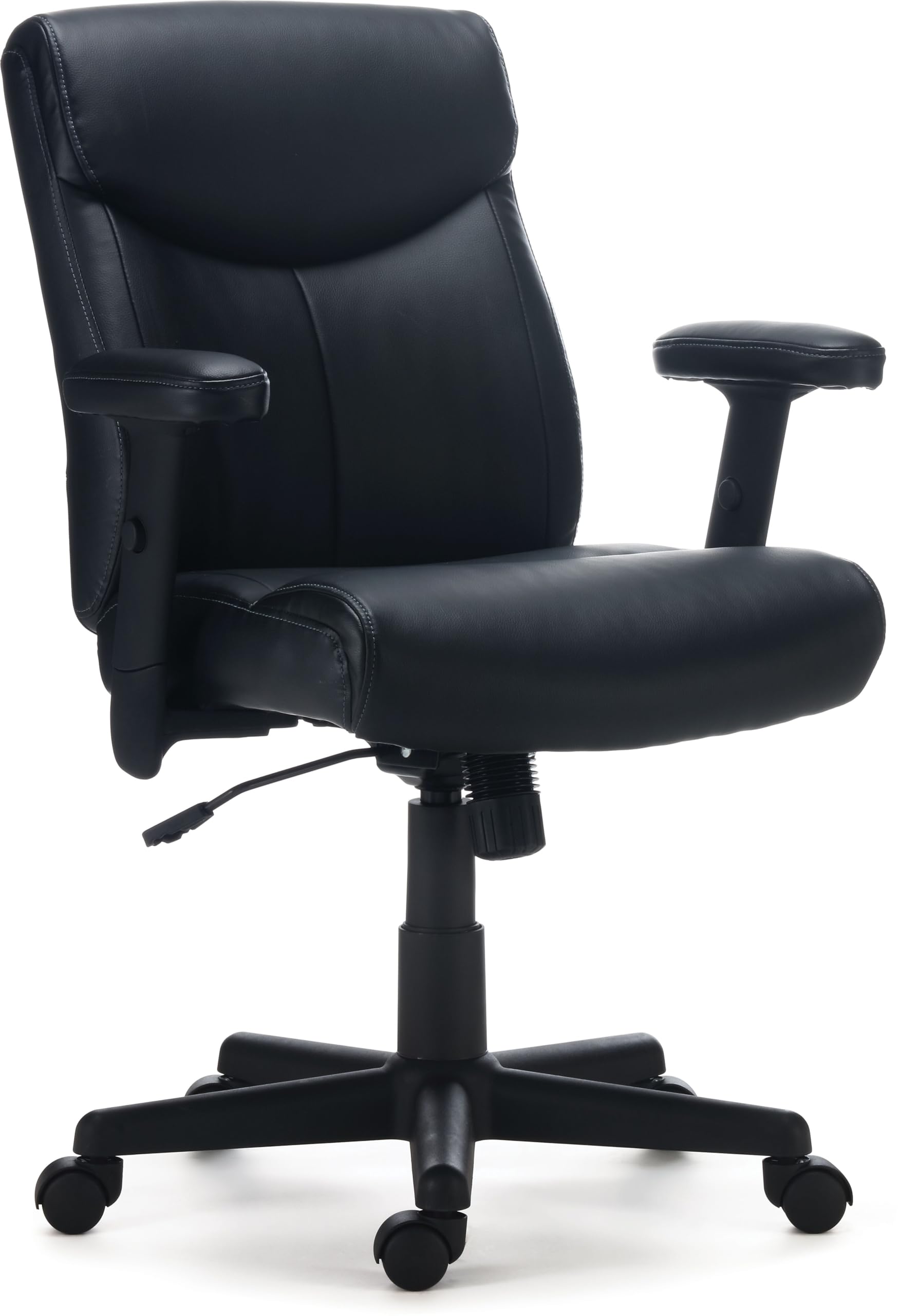 Staples Traymore Ergonomic Manager And Executive Office Chair, Task Desk Swivel Chair With Wheels, Adjustable Height, Luxura Fau