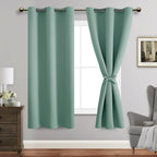 Jiuzhen Light Sage Blackout Curtains For Bedroom - Light Blocking And Noise Reducing Grommet Curtains For Living Room Darkening Curtains, Set Of 2 Window Curtain Panels, 38 X 63 Inch Length