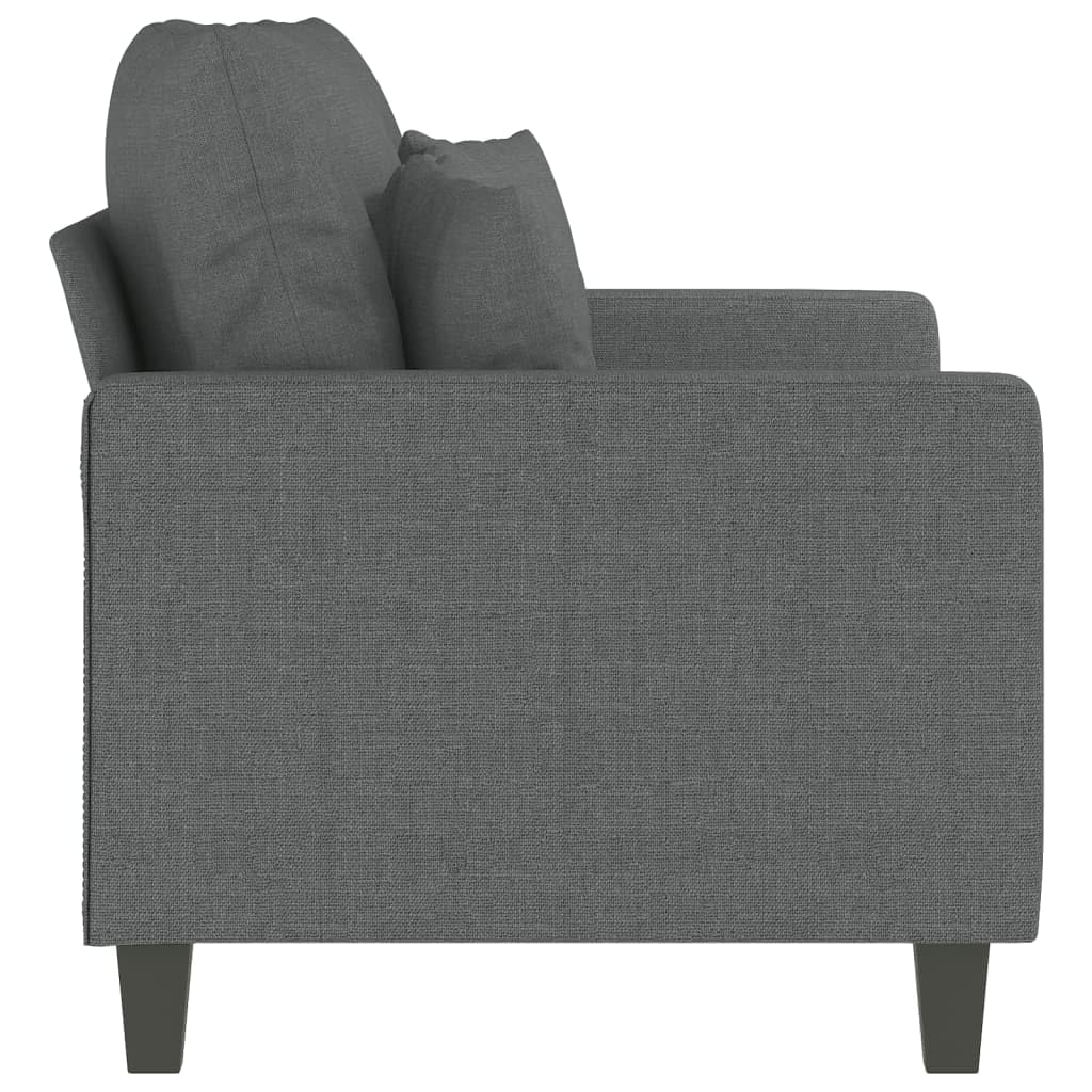 vidaXL 2-Seater Sofa with Comfortable Armrests - Dark Gray 47.2&quot; Wide - Modern Design Fabric Couch for Living Room or Office.