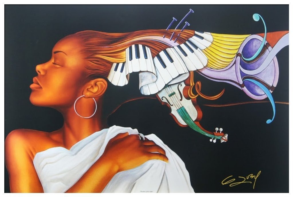 Rhythm of The Night Artist Gerald Ivey 24x36 Art Print Poster African-American #1-2436USB2337