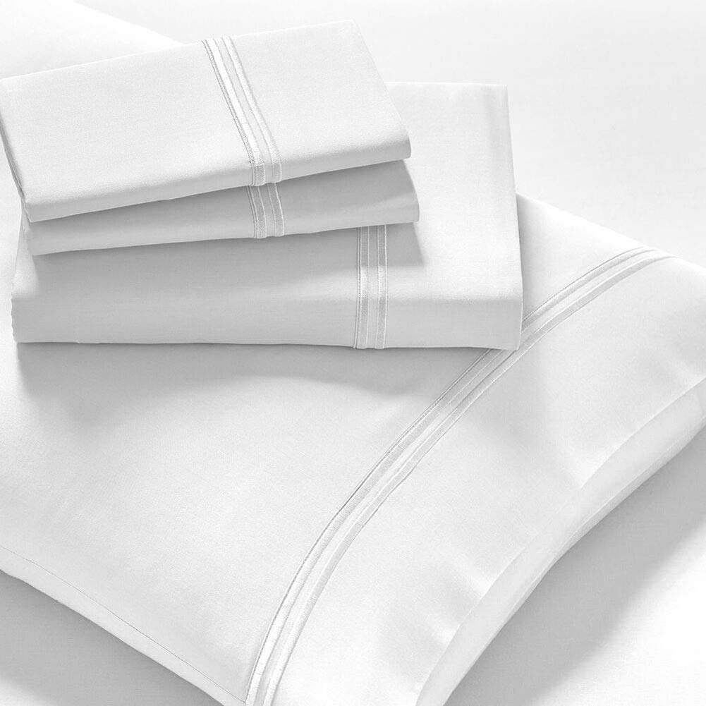 PureCare Elements Cool Touch Sheet Set Featuring 100% Tencel, Precision-Fit Corners & enveloping Pillowcases, Split California King, White (PCST-SCK-WH)