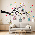 Ghar Kraft Pvc Vinyl Tree And Flowers Branch Leaves SelfAdhesive Wall Sticker For Home Decor/Decoration  Living Room, Bedroom,