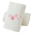 Pidada Hand Towels Set of 2 Embroidered Floral Pattern 100% Cotton Absorbent Soft Decorative Towel for Bathroom (Cherry Blossom 
