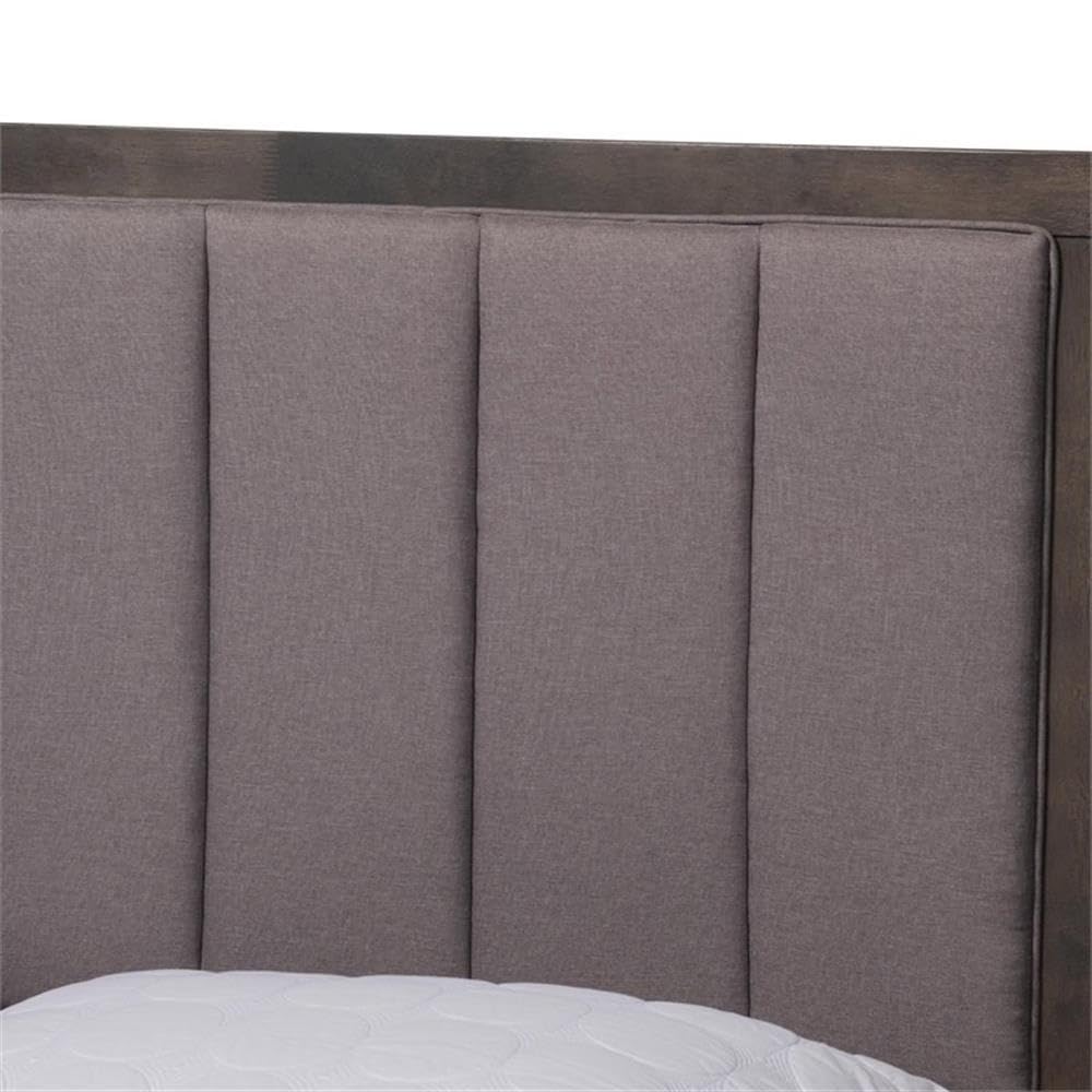 Baxton Studio Grey and Dark Greyish Oak Bed MG0021-2-Gray/Green Gray-Queen