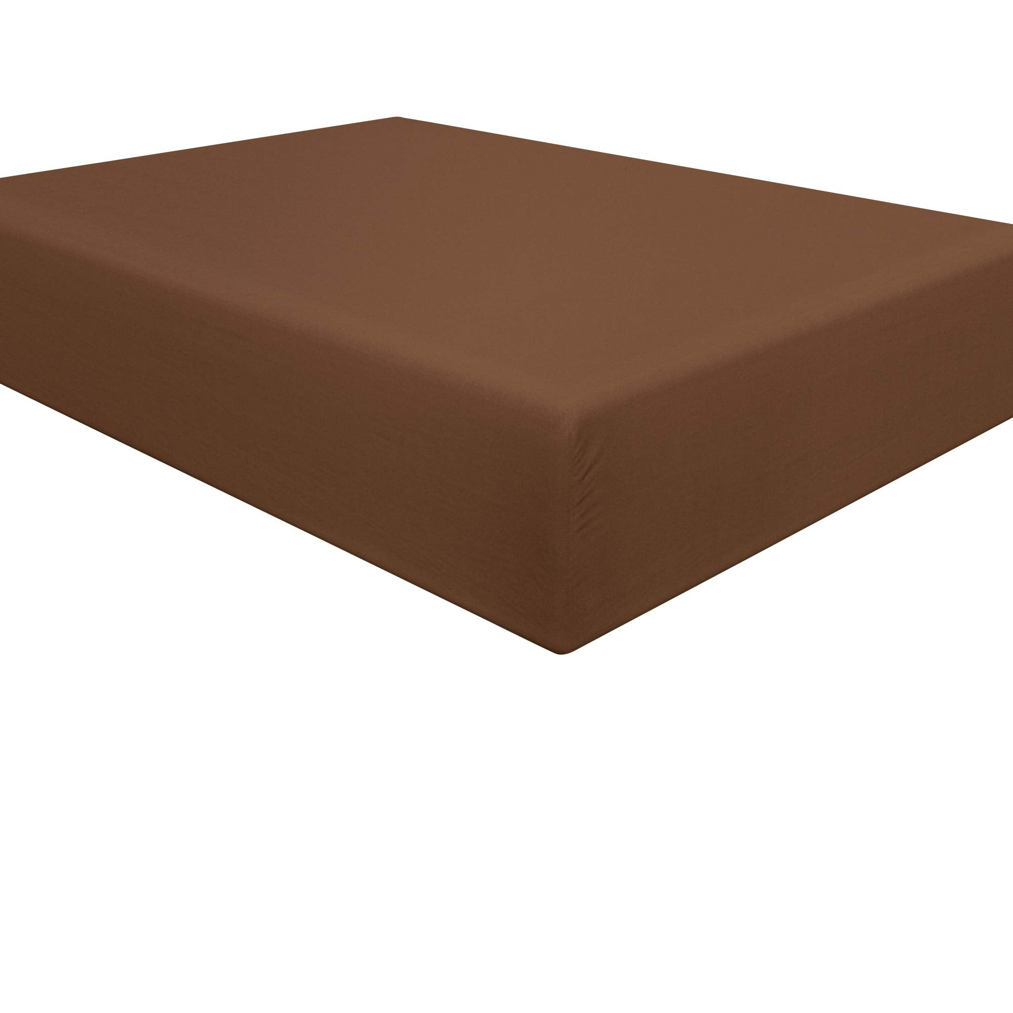 Ntbay 100% Brushed Microfiber King Fitted Sheet, 1800 Super Soft And Cozy, Wrinkle, Fade, Stain Resistant Deep Pocket Fitted Bed Sheet Only, Brown