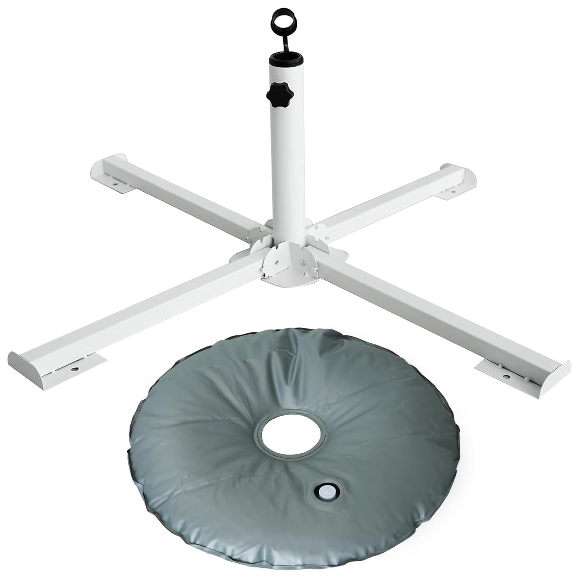 Ammsun Foldable Portable Beach Umbrella Stand-Portable Patio Umbrella Base Holder,Outdoor Sunshade Anchor,With Weight Bag,Rust F