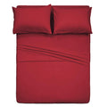 400 Thread Count Cotton Queen Size Sheet Set (Burgundy Color) 4 Piece - 100% Long Staple Cotton Sheets Set, Soft Cotton Bed Shee