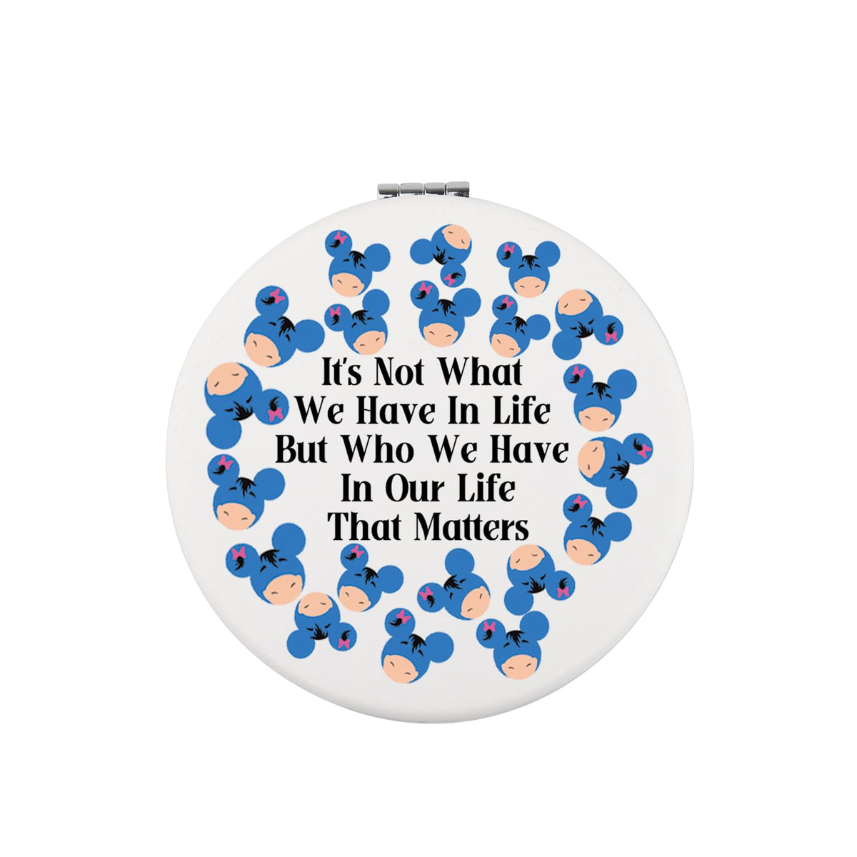 WUSUANED Donkey Makeup Mirror Its Not What We Have in Life Its Who We Have in Our Life Jewelry Donkey Lover Gift (Eeyore Lover M
