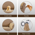 Easy-Going 4 Pieces Microfiber Stretch Recliner Slipcover – Spandex Soft Fitted Sofa Couch Cover, Washable Furniture Protector With Elastic Bottom For Kids, Pet(Recliner, Camel)