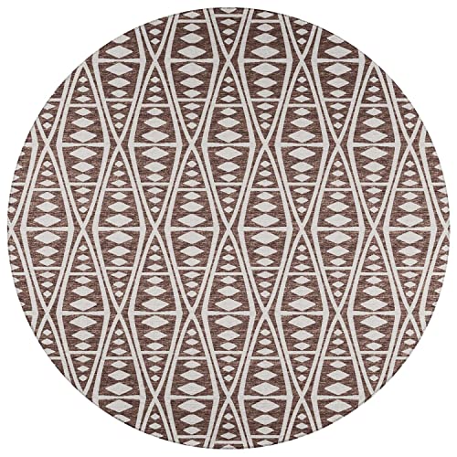 Sedona Sn6 Brown Southwestern Rug Round 4' X 4'